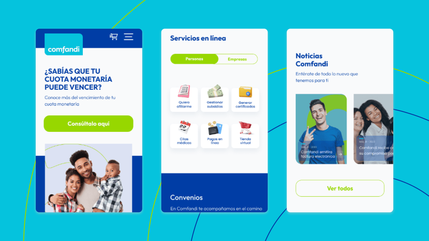 captura de pantalla del sitio web en versión celular