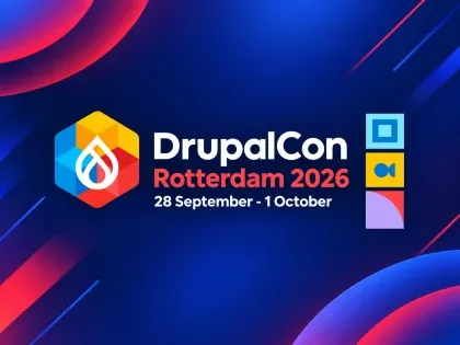 Logo del DrupalCon Rotterdam 2026 evento que reúne a los expertos de Drupal