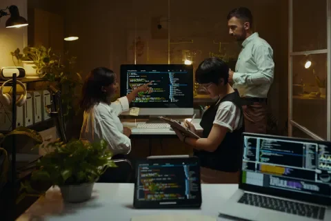 DevOps team at work